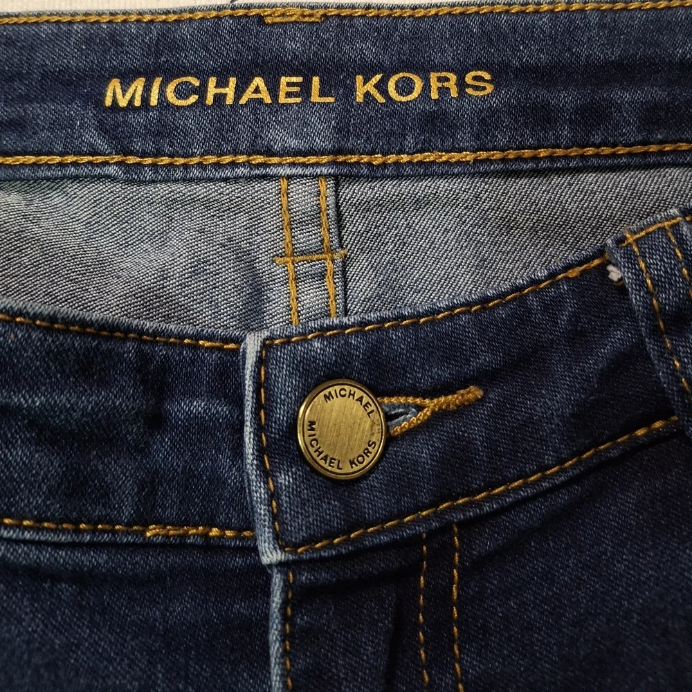Michael Kors MK Logo Izzy Skinny Indigo Basic Jeans Size 8